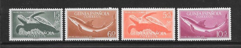 TURTLES - SPANISH GUINEA #335-6,B31-2  SHARK & TURTLE  MNH