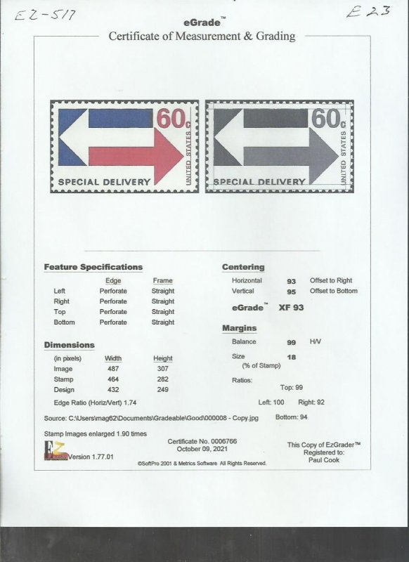 # E23 MINT NEVER HINGED ( MNH ) ARROWS XF+