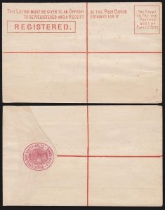 New South Wales Registered Envelopes 1880 4d F & G, & 1889 normal envelope.