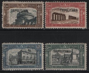 TRIPOLITANIA, B19-B22  MINT HINGED, CRACKED GUM