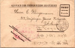 1917 Yokohama Japan Prisoner of war POW BANDO CAMP WW1 Cover