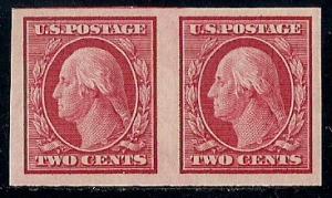 344 2 cent Washington, Carmine pair Stamp mint OG NH VF