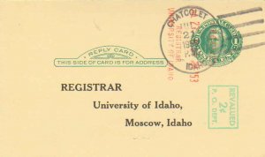 United States Idaho Chatcolet 1953 4f-bar  1909-1957  Postal Card  Printed Re...
