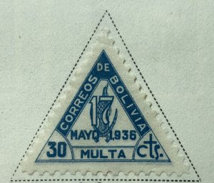 AlexStamps BOLIVIA #J9 VF Mint 