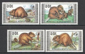 Wb043 1989 Mongolia Fauna Wild Animals Castors 1Set Mnh