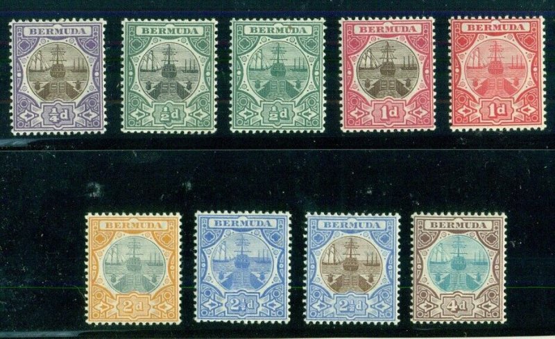 BERMUDA #31-9 Dry Dock Issue, complete set, og, LH, VF, Scott $196.25