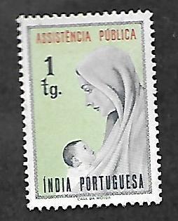 PORTUGUESE INDIA     RA14 MINT HINGED MOTHER AND CHILD