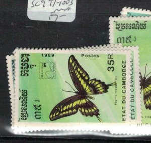 Cambodia Butterfly SC 997-1003 MNH (6egc) 