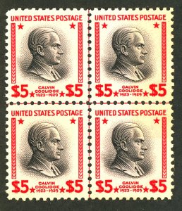 U.S. #834 MINT LINE BLOCK OF 4 OG NH