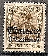 Germany-Offices-Morocco 33 Used 1906 3c on 3pf brn Surcharge