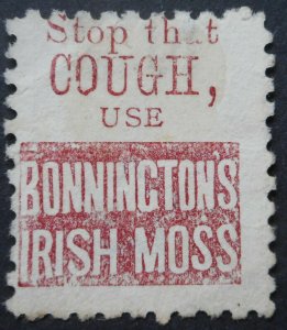 New Zealand 1893 Two Pence with Bonningtons Irish Moss advert used