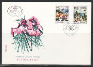 Yugoslavia, Scott cat. 1900-1901. Nature Protection issue. First day cover. ^