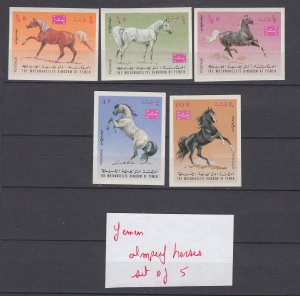 J28993, 1967 yemen mnh imperf horse set non scott