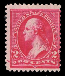 NICE GENUINE SCOTT #252 MINT OG NH 1895 TYPE-III CARMINE SCV $375 - PRICED RIGHT