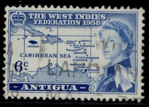 ANTIGUA QEII SG136, 6c blue, FINE USED.