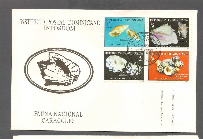 DOMINICAN REPUBLIC STAMP, COVER ,CARACOLES 1999   #CC44