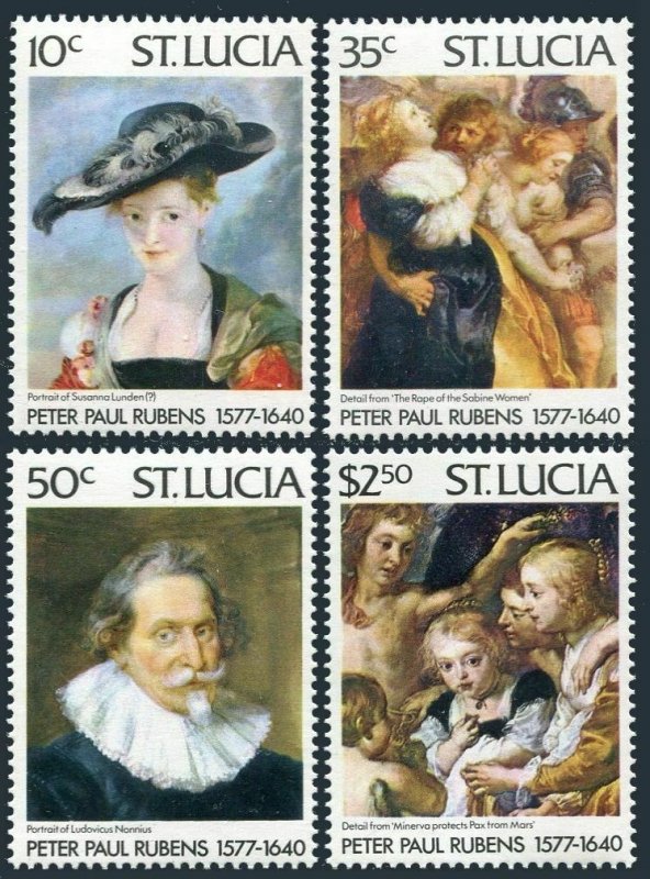 St Lucia 434-437,437a,MNH.Michel 427-430. Peter Paul Rubens,400th birth,1977.