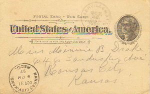 United States U.S. R.P.O.'s Nashville & Atl. 1897 537-J-1  Postal Card.
