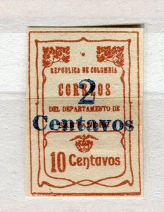 COLOMBIA SANTANDER; 1890s early classic Imperf Local issue Mint hinged 2c. value