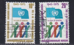 United Nations - New York # 260-261, UN 30th Anniversary, Used, 1/3 Cat.