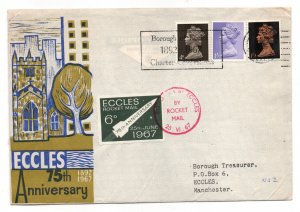 GB 1967 Eccles 75th Anniversary Rocket Mail cover WS36965