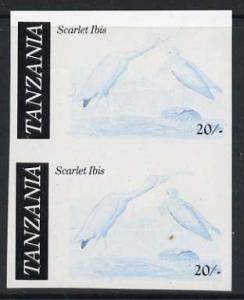 Tanzania 1986 John Audubon 20s in unmounted mint imperf c...