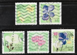 2012 Sweden Brev Sverige / Sc #2691-92d / Flowers. Used postage stamps Cv $8.75