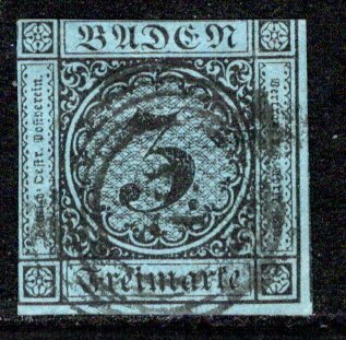 German States Baden Scott # 8, used