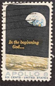 US #1371 Used F/VF 8c Apollo 8 - NASA Earth Over Moon 1969 [G2.3.4]