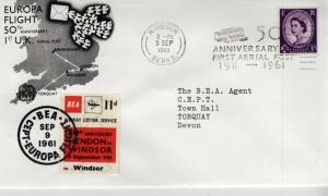 BEA Airway Letter Service Label on Cover