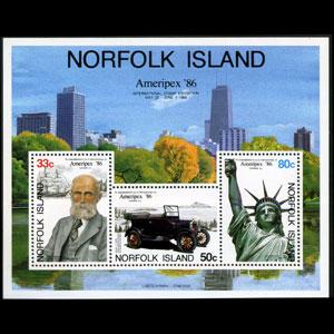 NORFOLK IS. 1986 - Scott# 384a S/S Amerpex NH