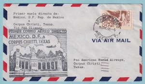MEXICO 1946 FIRST FLIGHT COVER FROM MEXICO TO CORPUS CHRISTI TEXAS - CV281