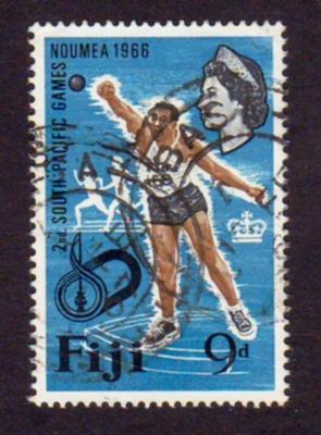 Fiji 1966 SG#357 9d Blue SOPAC Games Noumea USED. 