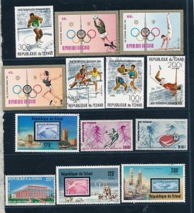 D392937 Chad Nice selection of VFU Used stamps