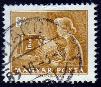 Hungary #1526 Woman Teletypist, used Lg. Thin. SF