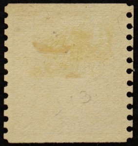 U.S. Used Stamp Scott #493 3c Washington Coil, Superb. Wave Cancel. A Gem!