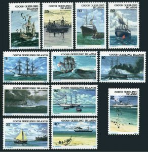 Cocos Islands 20-31,MNH.Michel 20-31. Historic Ships 1976.Birds.