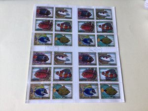 Manama  Ajman Fish cancelled Stamps Sheet Ref 55246