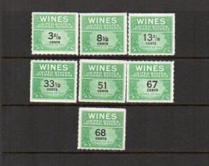 #RE108/146 RE183/193 Wine Stamps (Mint NEVER HINGED) cv$285.00