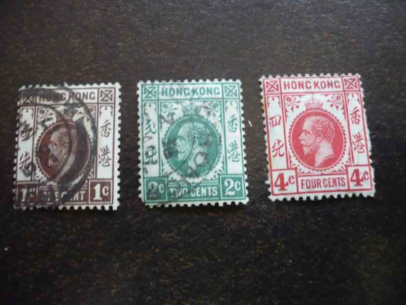 Stamps - Hong Kong - Scott# 129, 130, 133 - Used Partial Set of 3 Stamps