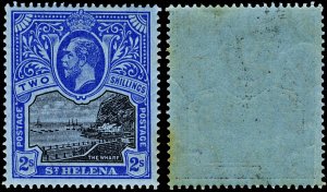 3872: St. Helena: SG80 2s Blue & Black 1912. Ordinary Paper. Mi 48 Sc# 69. MN...