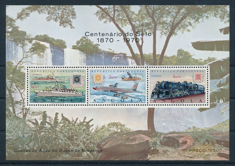 [114046] Angola 1970 Railway trains Eisenbahn Aviation Souvenir sheet MNH