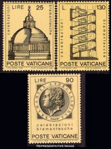 Vatican City Scott 515-517 Mint never hinged.