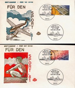 pz38, Germany FDC 1981 glinding air sports rowing
