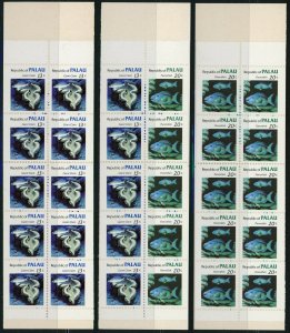 Republic of PALAU #13a #13b #14b Marine Life Booklets Postage Stamps Mint NH OG