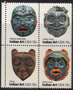 United States #1837a, Indian Art Masks, Please see the description.