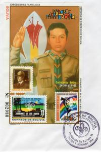 Bolivia 1994 Mi#Bl.214 Scouts Jamboree Bolivia S/S (1) F.D.C.