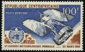 CENTRAL AFRICAN REPUBLIC Sc C27 MNH - 1965 100fr - Nimbus weather satellite