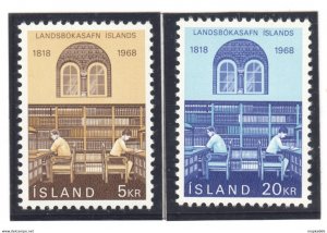 Sp731 1968 Iceland National Library Michel #422-3 1Set Mnh