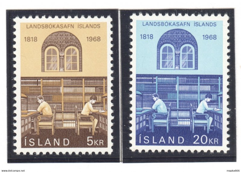 Sp731 1968 Iceland National Library Michel #422-3 1Set Mnh